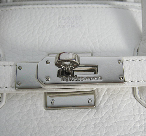 High Quality Fake Hermes Birkin 35CM Togo Leather Bag White 6089 - Click Image to Close